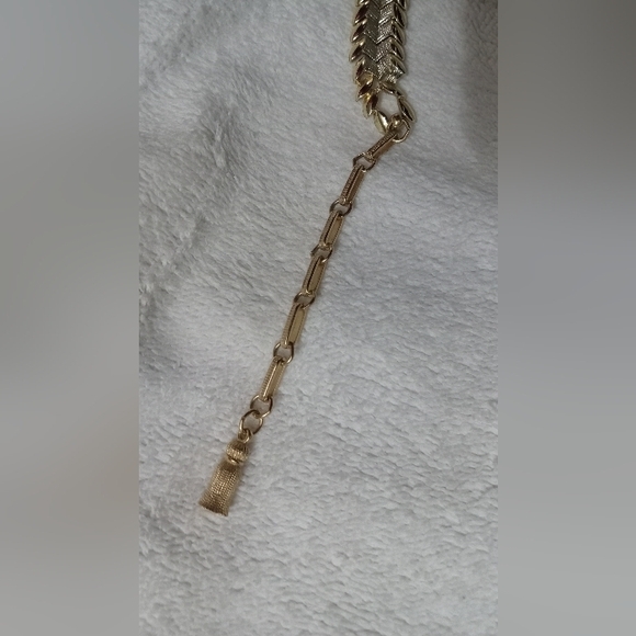 ∆• Coro Signed Dragon Spine Choker Collar Necklace -Gold & Silver - Picture 7 of 7